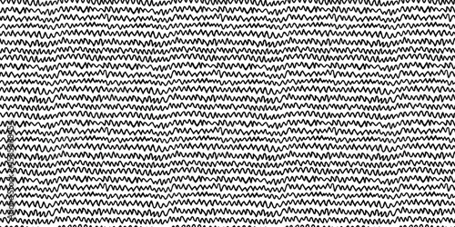 Zigzag seamless pattern in black and white. Hand drawn zig zag line texture w...