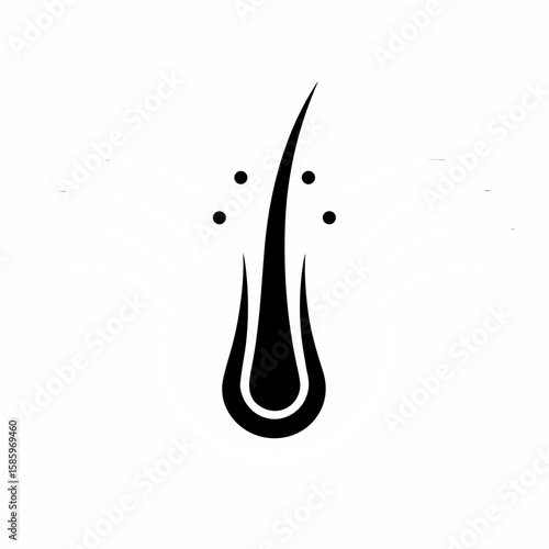 Hair follicle vector icon with stylized growth pattern