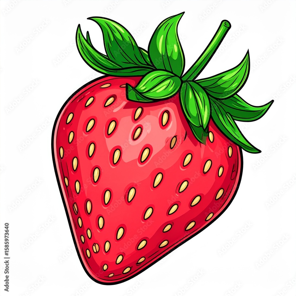 Obraz premium Ripe Red Strawberry On White Background