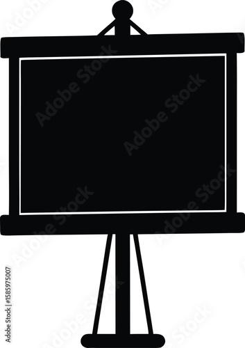 Simple black silhouette of a blank notice board for announcements