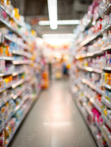 Wallpaper Mural Cold Medicine Aisle With Various Products Blurred and Space Reserved for Additional Information During Shopping Trip Torontodigital.ca