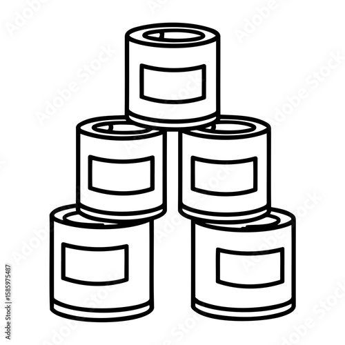 Stacked canned goods icon in a pyramid shape