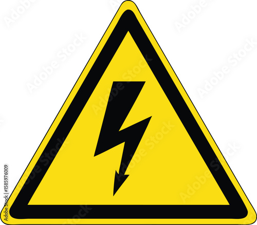 Vektorillustration Warnzeichen Strom Gelbes Dreieck mit Blitz Symbol