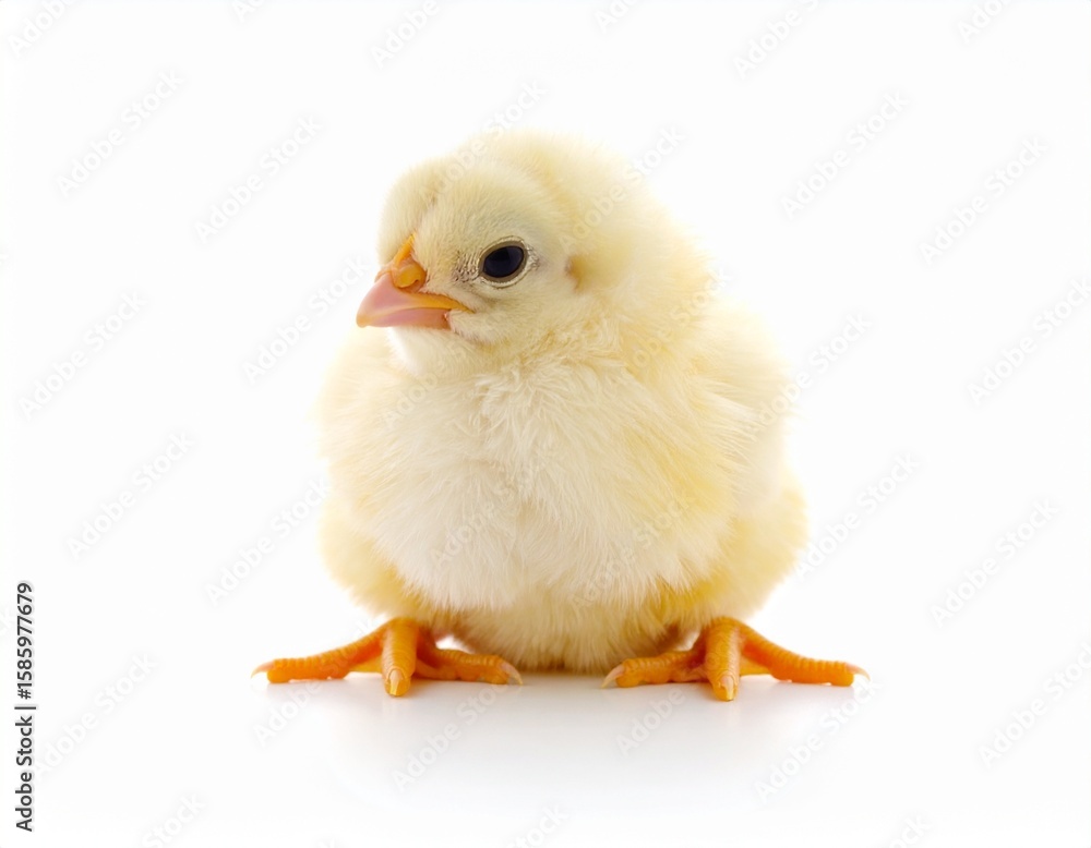 Obraz premium Generated image Little chick on a shadowless white background
