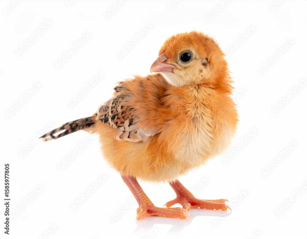 Obraz premium Generated image Pheasant chick on a shadowless white background