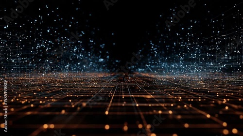Glowing Digital Data Streams and Lines with Futuristic Tech Motion