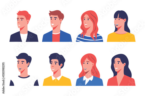 Portraits of Diverse Individuals: A vibrant array of diverse portraits showcasing individuality and unique characteristics, representing various ethnicities and personal styles.