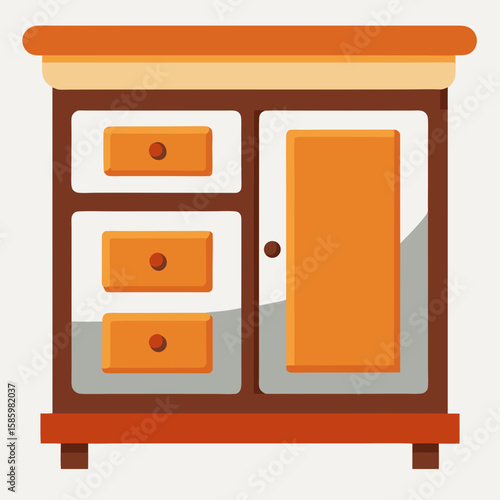 chest of drawers vector illustration