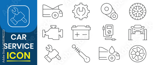 Car service icon. Car service and repair icon vector set. Car service and garage, oil, maintenance, auto service, accelerate icon. vector illustration.