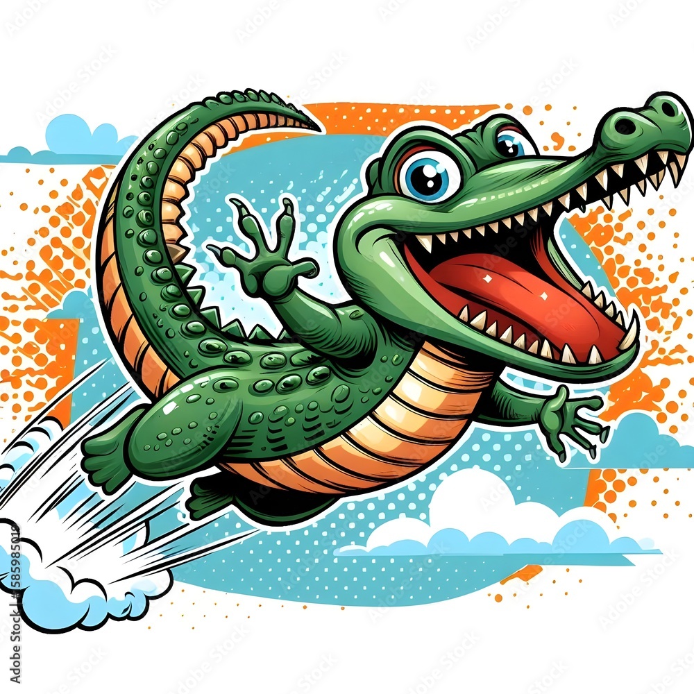 Fototapeta premium COCCODRILLO SORRIDENTE CARTONE 
