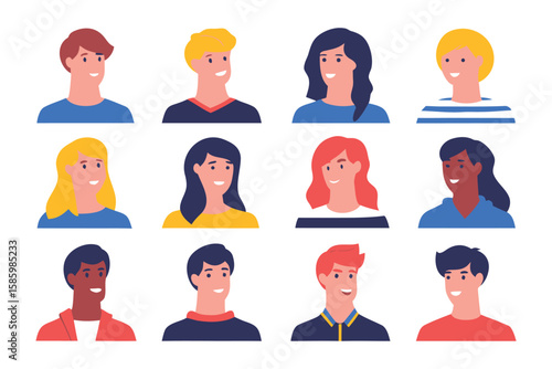 Diverse Group Portraits: Capturing the unique essence of a collection of diverse individuals. From their varying hairstyles to their smiling expressions. Each portrait.