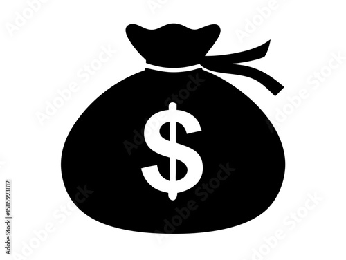 bag with dollar icon vector