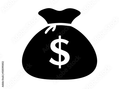 bag with dollar icon vector