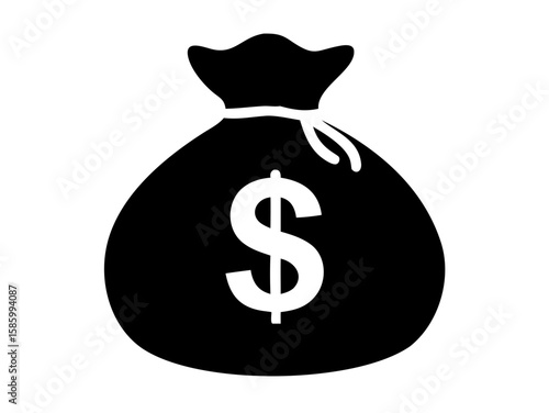 bag with dollar icon vector