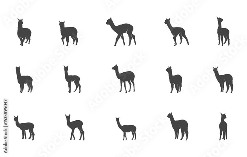 Alpaca silhouette, Alpaca svg, Alpaca vector, Alpaca clipart, Alpaca silhouette bundle. 