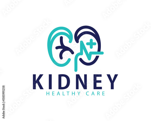 Kidney logo creative design concept medical health clinic