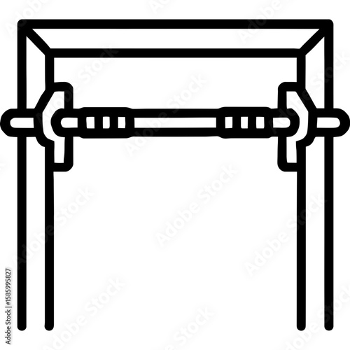 Pull-up bar doorway equipment outline icon vector