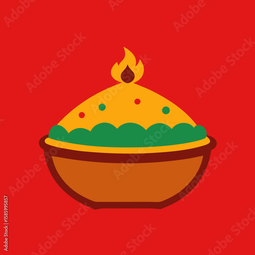 Vector Food Illustration Set Featuring Cake, Easter Egg and Apple Icons in Flat Cartoon Style for Dessert, Birthday, Restaurant and Cooking Design Elements
