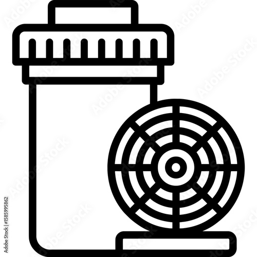 Film developing tanks outline icon vector