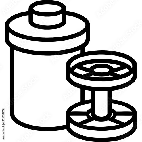 Film developing tanks outline icon vector