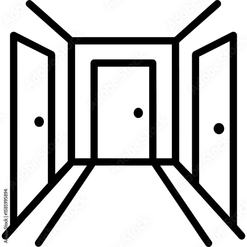 Hallway perspective outline icon vector