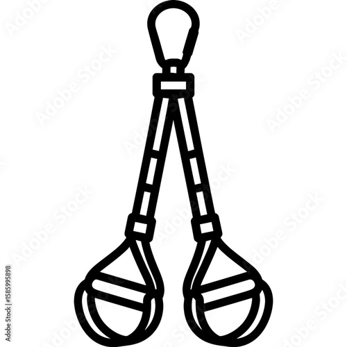Trx straps suspension trainer outline icon vector
