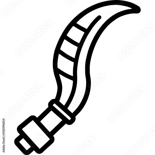 Jai alai cesta outline icon vector