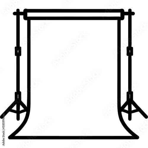 Photo backdrop stand outline icon vector