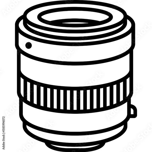Macro lens extension tube outline icon vector