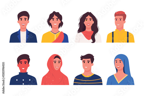Diverse Expressions: A vibrant display of headshots showcasing the spectrum of human expression and cultures, each face representing a unique story.