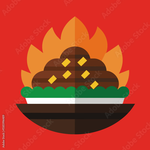 Cartoon Boat Sailing on Sea Vector Illustration Icon with Ship Silhouette, Ocean Travel Design Symbol and Cruise Adventure Artwork