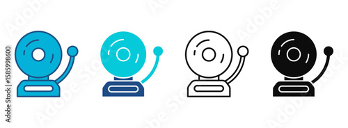 School Bell Icon Set With Multiple Styles. Vector Illustration