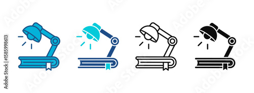 Light  Icon Set With Multiple Styles. Vector Illustration