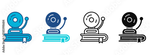 Back To School Icon Set With Multiple Styles. Vector Illustration