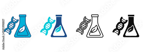Laboratory Icon Set With Multiple Styles. Vector Illustration