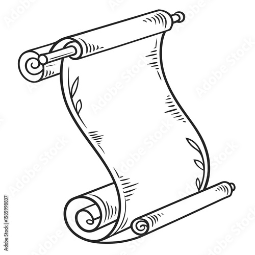 Elegant ancient scroll with intricate detailing symbolizing historical manuscripts and cultural preservation emphasizing artistry and craftsmanship