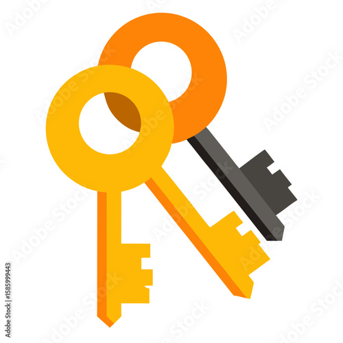 golden key on white background