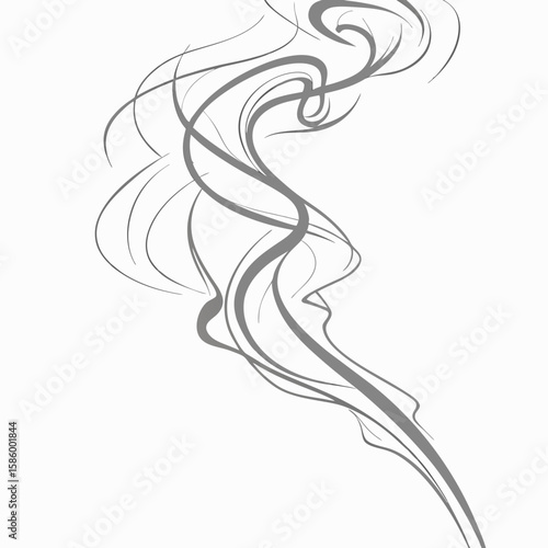 Elegant abstract line art envisioning flowing natural forms with a minimalist approach capturing movement and grace in monochrome lines emphasizing