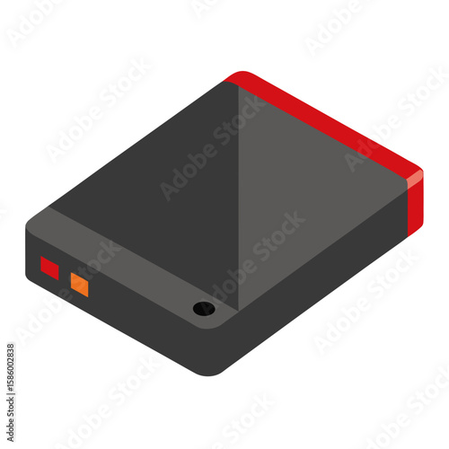 External Hard Drive Storage Flat Tech Vector Icon