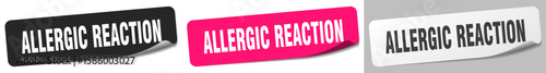 allergic reaction sticker. allergic reaction sticker set on white background