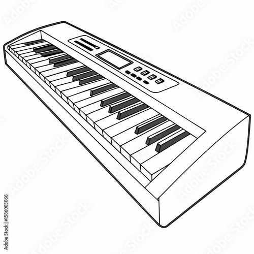 Digital electronic keyboard with modern interface and a variety of control options for musical expression and composition
