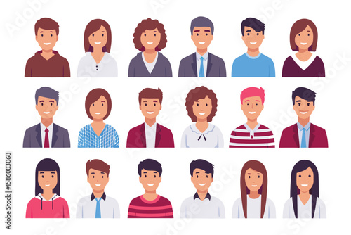 Diverse Faces, Unified Identity: A visual tapestry of avatars showcases a collection of individuals, each with unique features. These diverse depictions represent unity.