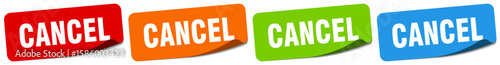 cancel sticker. cancel sticker set on white background
