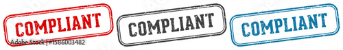 compliant stamp. compliant rectangular stamp set isolated on white background