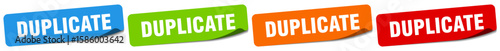 duplicate sticker. duplicate sticker set on white background