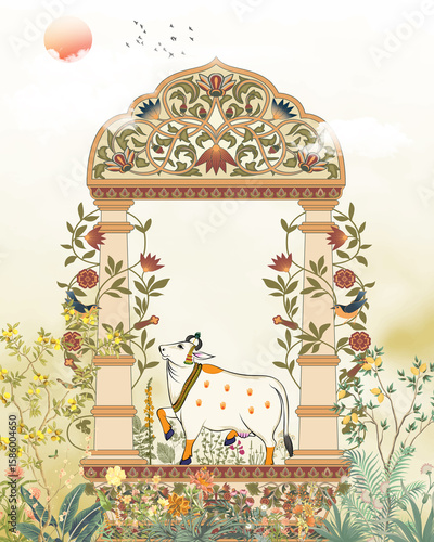 Wallpaper Mural New Balaji_COW_indian god_mandir design Torontodigital.ca