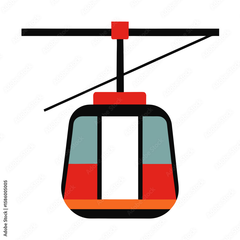 Obraz premium red cable car