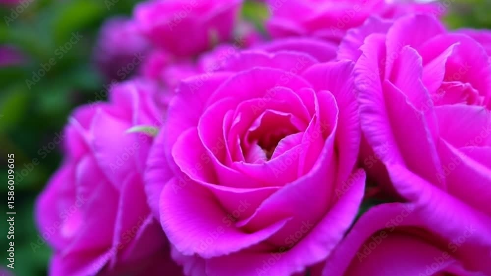 Blooming Rose Close Up Display in Lush Garden Blooming Rose Close Up Display in Lush Garden