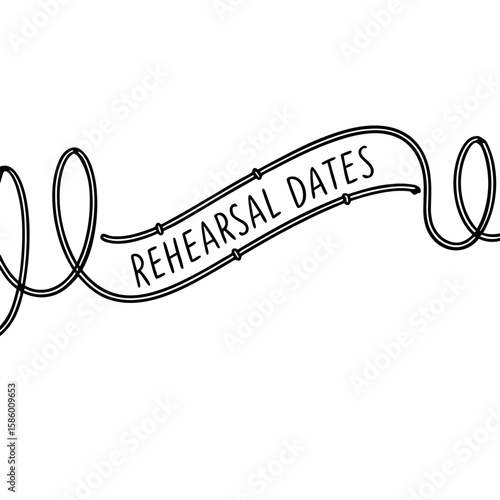Icon of calendar with rehearsal dates in simple line style  