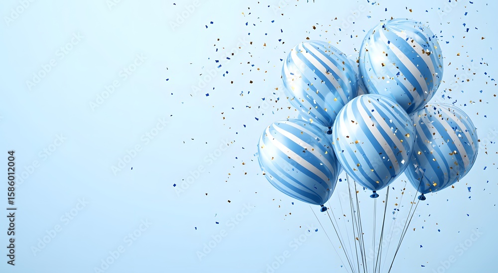 custom made wallpaper toronto digitalHappy birthday greeting 3d design. Birthday greeting text with blue and white inflatable balloons for boys invitation card template. illustration birth day card design.